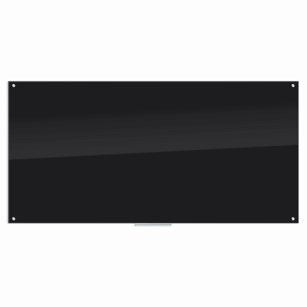 U Brands Frameless Non-Magnetic Glass Dry Erase Board, 96 X 48, Black