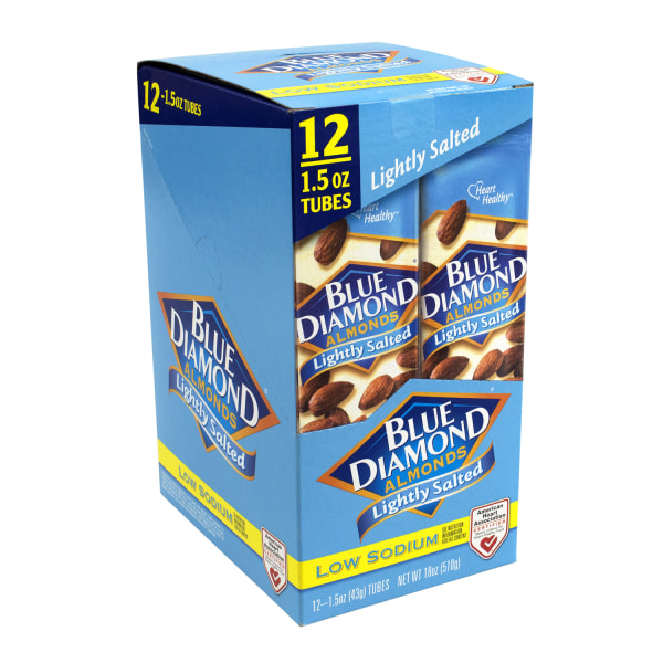 Blue Diamond LowSodium Lightly Salted Almonds 15 Oz Box Of 12 Packs