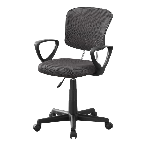 Monarch Specialties Bryce Ergonomic Fabric Mid-Back Office Chair, Gray -  I 7262