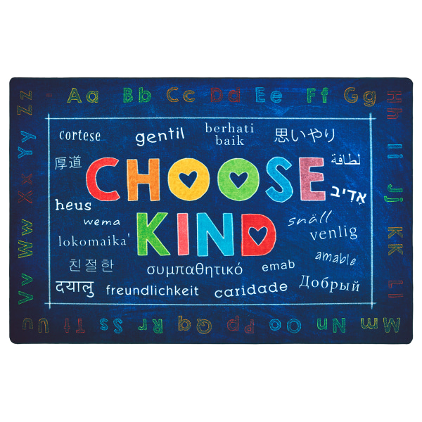 Carpets for Kids® Pixel Perfect Collection™ Choose Kind Activity Rug, 6' x 9', Blue -  62616