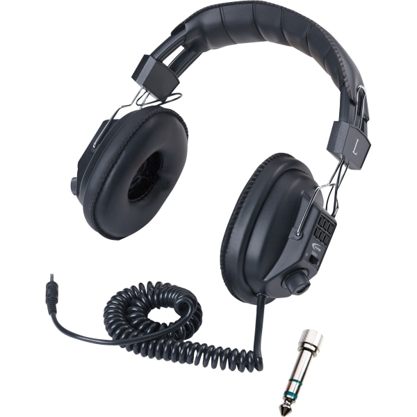 Califone Switchable Stereo/Mono - Mono, Stereo - Black - Mini-phone (3.5mm) - Wired - 36 Ohm - Over-the-head - Binaural - Ear-cup - 10 ft Cable -  3068AV