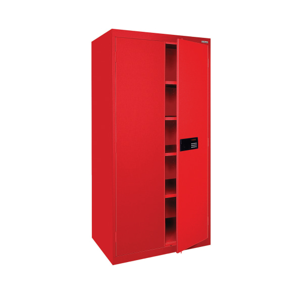 Sandusky® Keyless Electronic Storage Cabinet, 72""H x 36""W x 18""D, Red -  Sandusky Lee, EA4E361872-01