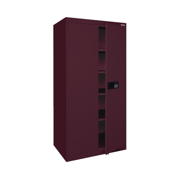 Sandusky® Keyless Electronic Storage Cabinet, 72""H x 36""W x 18""D, Burgundy -  Sandusky Lee, EA4E361872-03