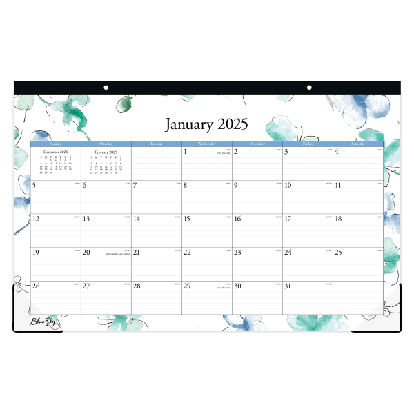 2025 Blue Sky Monthly Desk Pad Planning Calendar  17  x 11   Lindley  January 2025 To December 2025