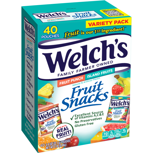 UPC 034856940616 product image for Welch's Fruit Snacks, Fruit Punch/Island Fruits, 0.8 Oz, Pack Of 40 Pouches | upcitemdb.com