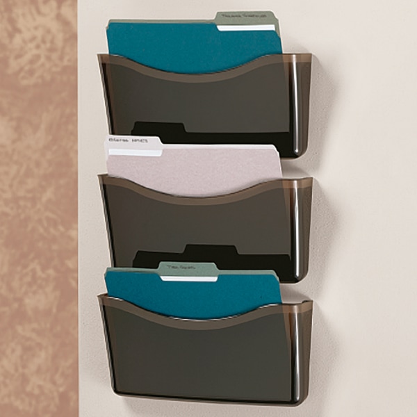 UPC 735854791216 product image for Brenton Studio® Unbreakable 3-Pocket Letter-Size Wall Files, Black, Pack Of 3 | upcitemdb.com