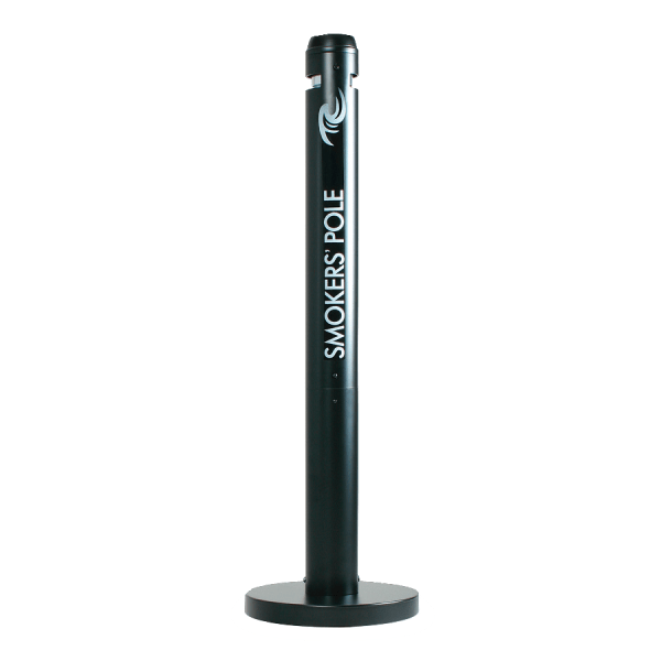 United Receptacle Freestanding Smoker's Pole, 41"" x 14 1/4"" x 14 1/4"", Black -  R1BK