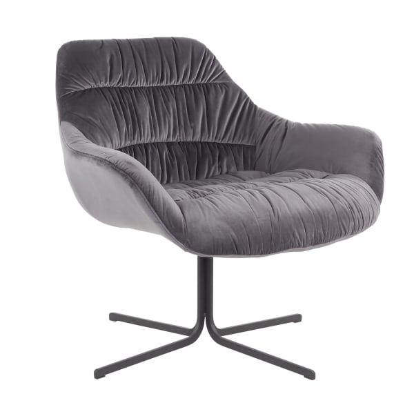 LumiSource Wayne Swivel Lounge Chair, Black/Gray -  CHR-WYNE BKVGY