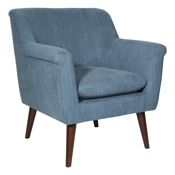 Office Star Dane Accent Chair, Blue Steel/Dark Coffee