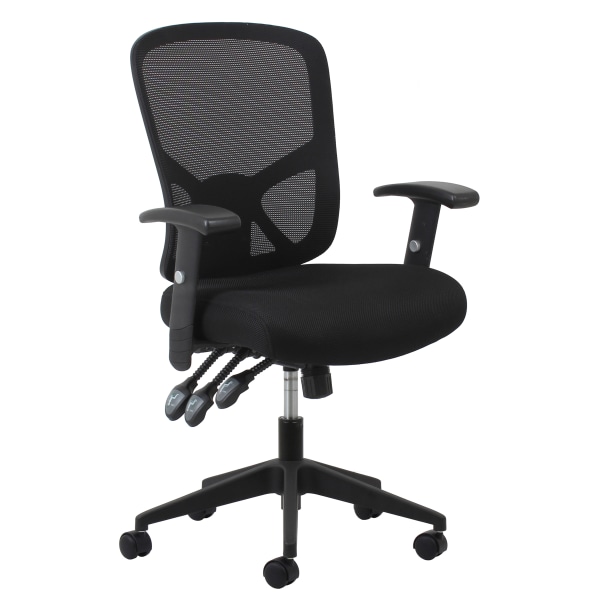 OFM Essentials 3-Paddle Ergonomic Mesh High-Back Chair, Black/Silver -  ESS-3050
