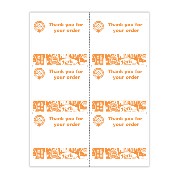Custom 1-Color Laser Sheet Labels And Stickers, 3-1/4" x 4" Rectangle, 6 Labels Per Sheet, Box Of 100 Sheets