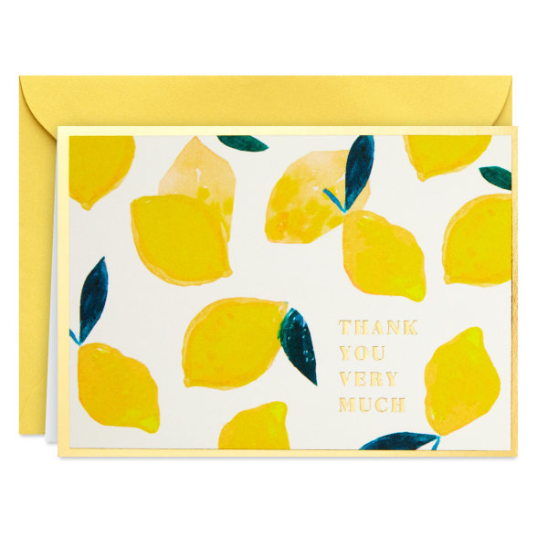 Hallmark Blank Thank-You Note Cards, Sweet Lemons (Pack of 10 Cards with Envelopes)