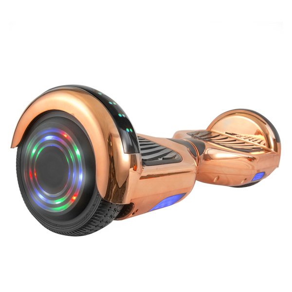 AOB Hoverboard With Bluetooth Speakers 7H x 27W x 7516D Rose GoldChrome