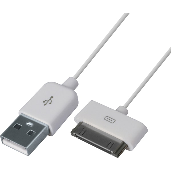 4XEM 3FT Certified 30-Pin Dock Connector To USB Cable For iPhone/iPod/iPad (White) - USB/Proprietary for iPhone, iPod, iPad - 3 ft - 1 x Male Propriet