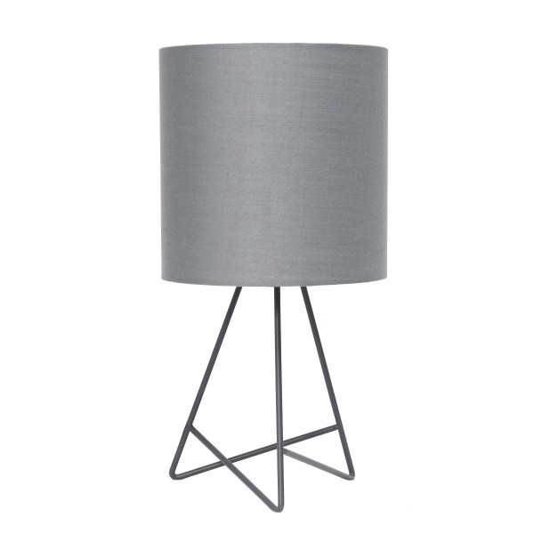Photos - Floodlight / Street Light Fabric Simple Designs Down To The Wire Table Lamp, 13-1/2"H, Gray LT2066-GOG 