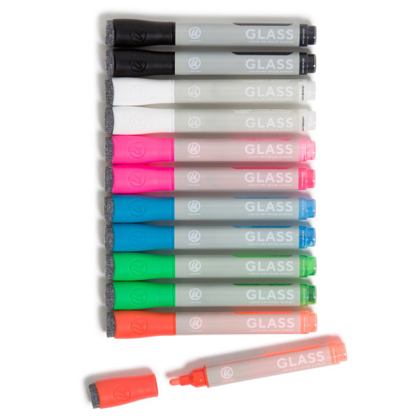 UPC 817894029136 product image for U Brands� Liquid Glass Dry-Erase Markers, Bullet Tip, Medium Point, Gray Barrel, | upcitemdb.com