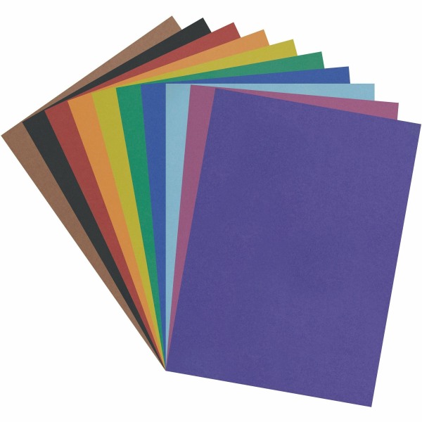 PaconÂ® Railroad Board  4-Ply  22  x 28   10 Color Assortment  Pack of 100