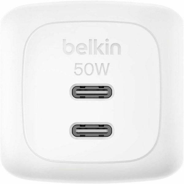 Belkin BoostCharge Pro Dual USB-C GaN Wall Charger 50W - 50 W - White