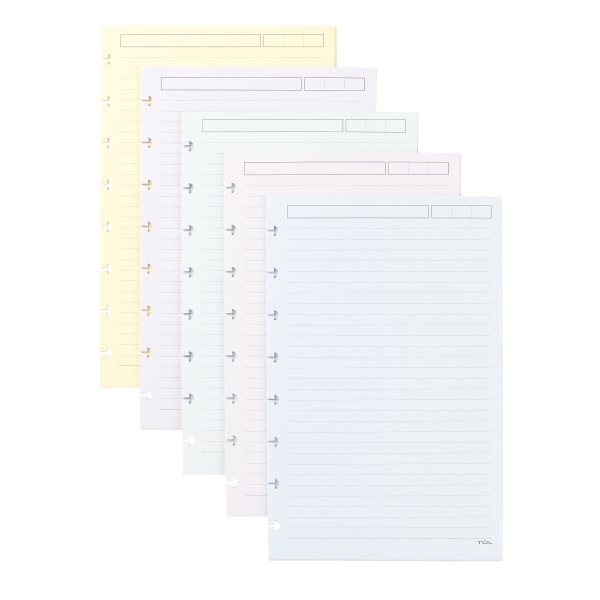 TUL Top-Bound Discbound Refill Pages 50 Sheets Letter Size Narrow Ruled White