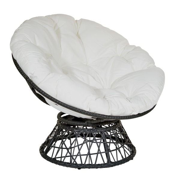 Office Star Papasan Chair, White/Black