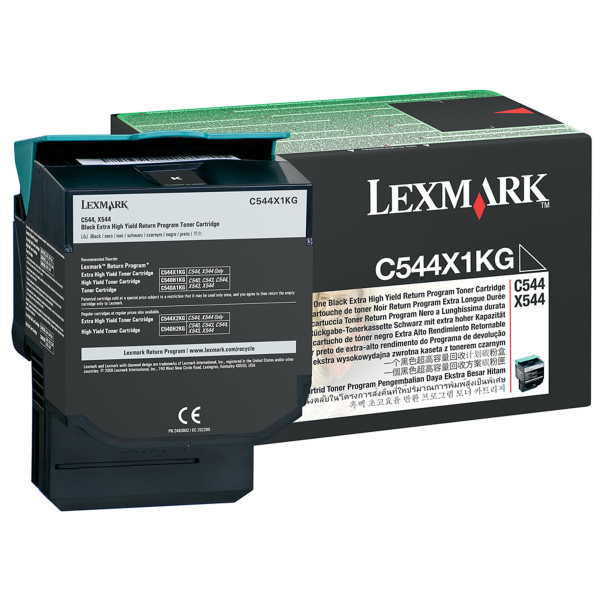 Lexmark&trade; C544X1KG Return Program High-Yield Black Toner Cartridge LEXC544X1KG