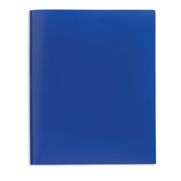 Office Depot Brand 2 Pocket Poly Folder With Prongs Letter Size Blue Zerbee