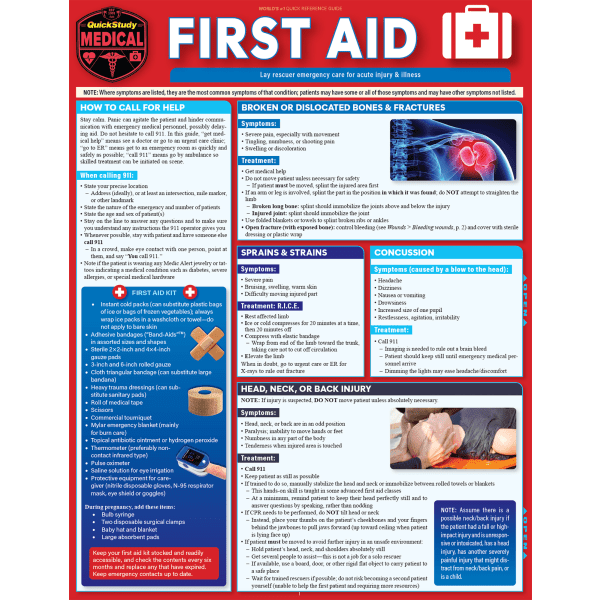 QuickStudy Guide, First Aid