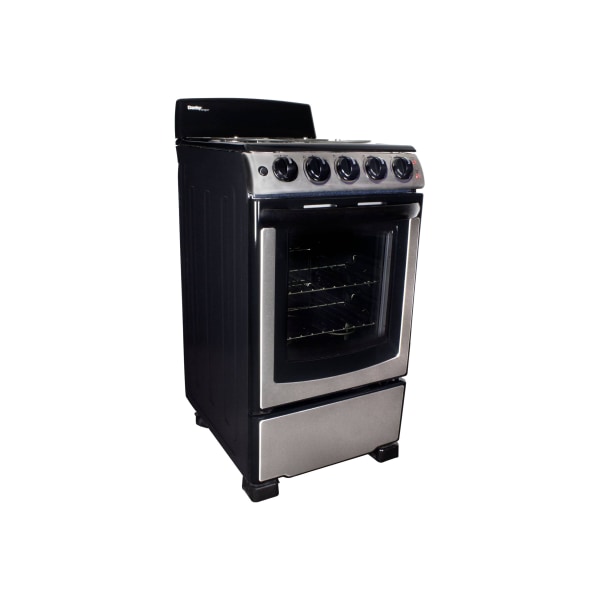 Range - freestanding - niche - width: 20 in - depth: 25 in - height: 36 in - with self-cleaning - stainless steel/black - Danby DER202BSS