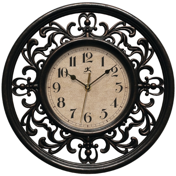 Infinity Instruments Sofia 12" Round Wall Clock, Brown