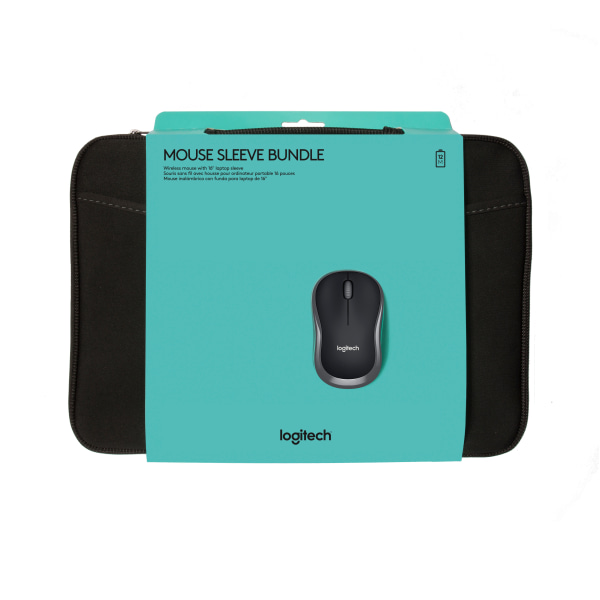 Logitech® Wireless Mouse With 16" Laptop Sleeve, Black
