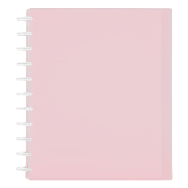 TUL® Discbound Student Notebook With Poly Cover, Letter Size, 3-Subject, Narrow Ruled, 75 Sheets, Pink