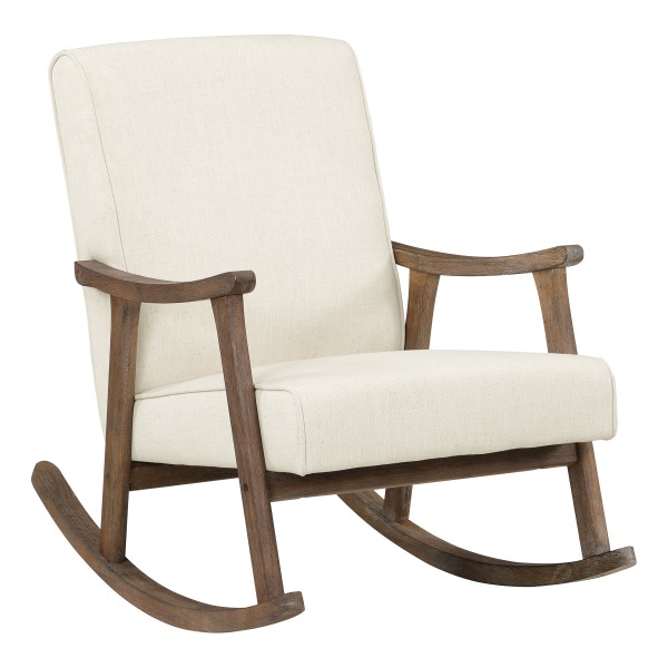 Office Star Gainsborough Rocker, Linen/Antique White