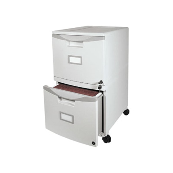 Storex Two-Drawer Mobile Filing Cabinet 14-3/4w x 18-1/4d x 26h Gray 61310B01C
