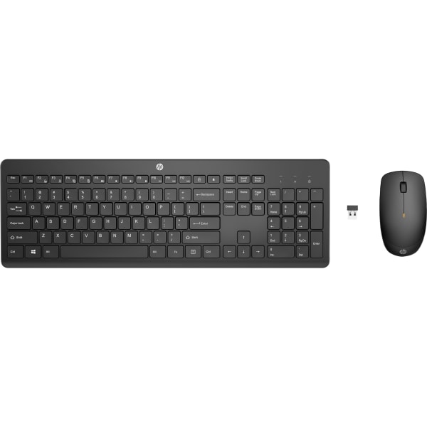 HP 235 Wireless Mouse and Keyboard Combo - USB Type A Wireless RF 2.40 GHz Keyboard - English (US) - USB Type A Wireless RF Mouse - 1Y4D0UTABA
