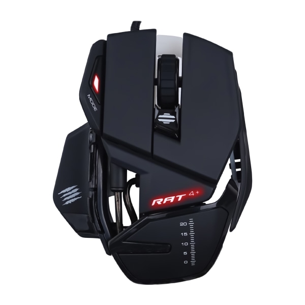 Mad Catz RAT 4 Optical Corded Gaming Mouse Full Size Black MCZMR03MCINBL