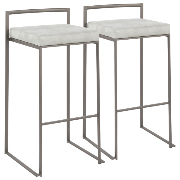 Photos - Chair LumiSource Fuji Stacker Bar Stools, Antique/Light Gray, Set Of 2 Stools B30-FUJI ANLGY2