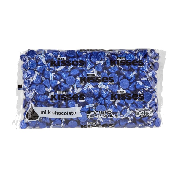 Hershey's® Kisses Milk Chocolates, 66 Oz Bag, Dark Blue -  16019