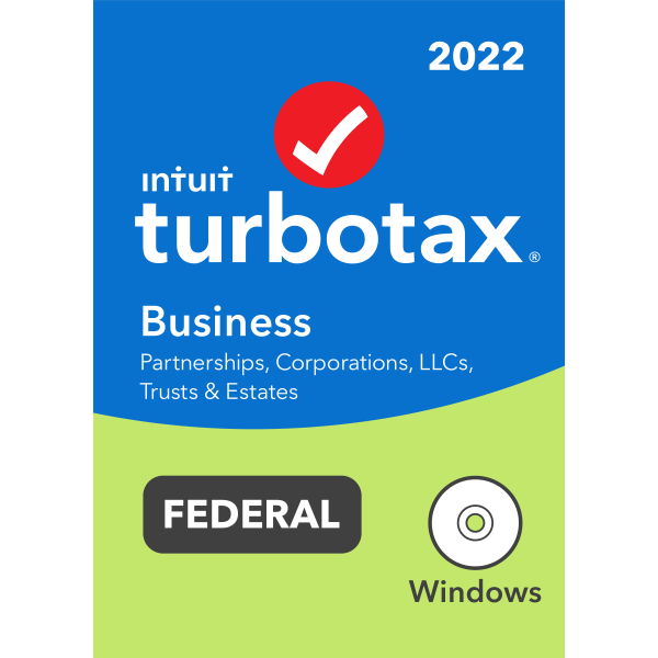 TurboTax Business 2022 Federal Only + E-File, For PC, Disc Or Download
