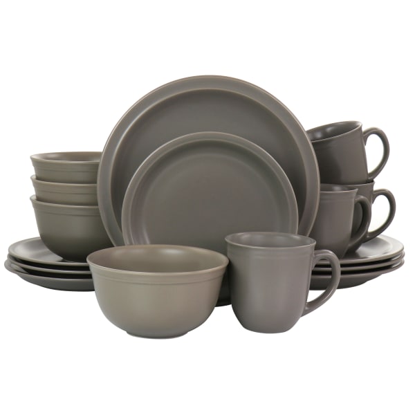 UPC 085081504449 product image for Gibson Home 16-Piece Siam Stoneware Dinnerware Set, Warm Gray | upcitemdb.com