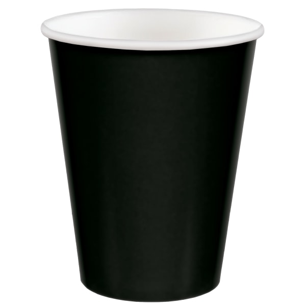 UPC 048419039181 product image for Amscan 68015 Solid Paper Cups, 9 Oz, Jet Black, 20 Cups Per Pack, Case Of 6 Pack | upcitemdb.com