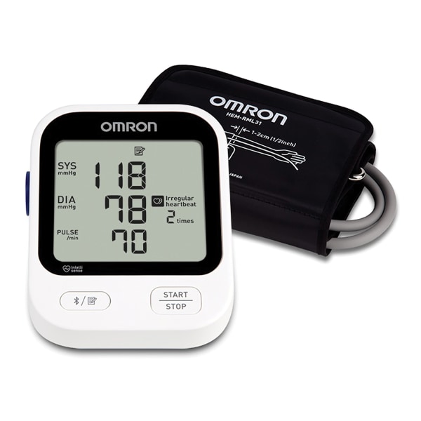 Omron® 5 Series® Digital Upper Arm Blood Pressure Monitor With D-Ring Cuff, 1 Size, Black/White -  BP7255