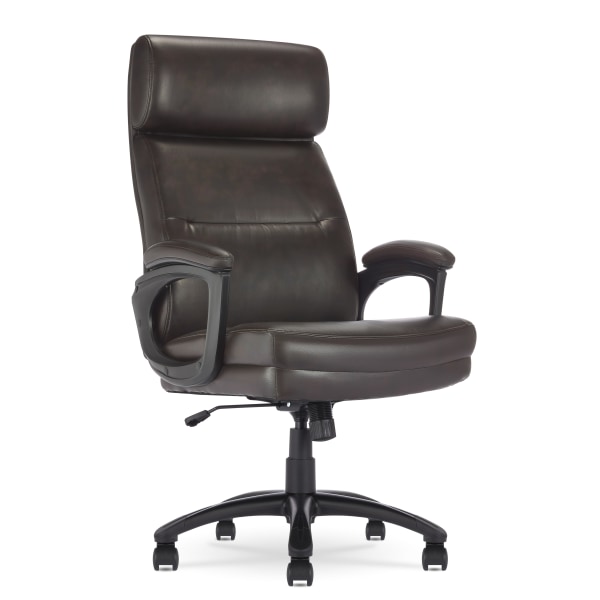 Serta® Comfort Big & Tall Ergonomic Bonded Leather High-Back Executive Office Chair, Brown