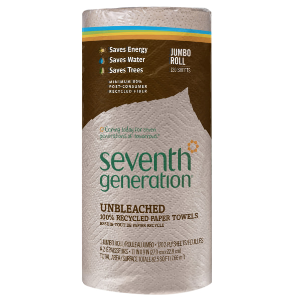 GTIN 732913137206 product image for Seventh Generation™ 2-Ply Paper Towels, 100% Recycled, Brown, Roll Of 120 Sheets | upcitemdb.com