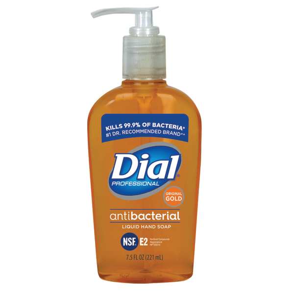 Dial Professional 84014 Gold Antimicrobial Hand Soap, Floral Fragrance, 7.5oz Pump Bottle, 12/carton