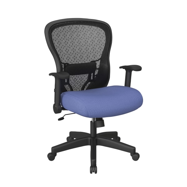 Office Star Space Seating 529 Series Deluxe Ergonomic Mesh Mid-Back Chair, Sky - 529-3R2N1F2-5877 - Furniture Stay on task with the Office Star Space Seating 52 sku 529-3R2N1F2-5877