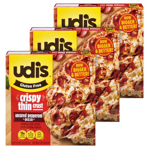 UDIS Pepperoni Pizza 12 Inch, 18.36 oz, 3 Count