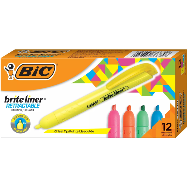 UPC 070330367708 product image for BIC Brite Liner Retractable Highlighters - Chisel Marker Point Style - Retractab | upcitemdb.com