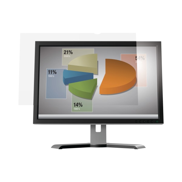 3M Anti-Glare Screen Filter for Monitors, 23.8 Widescreen (16:9), Reduces Blue Light, AG238W9B