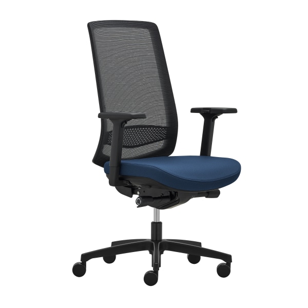 WorkPro® Expanse Series Multifunction Ergonomic Mesh/Fabric High-Back Executive Chair, Black/Blue -  WPEXPANSE-HI-BLU