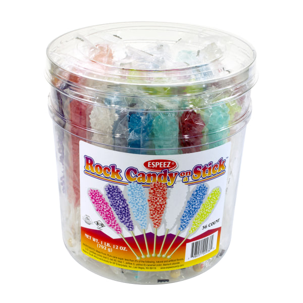Espeez Rock Candy Sticks Assorted Flavors Tub Of 36